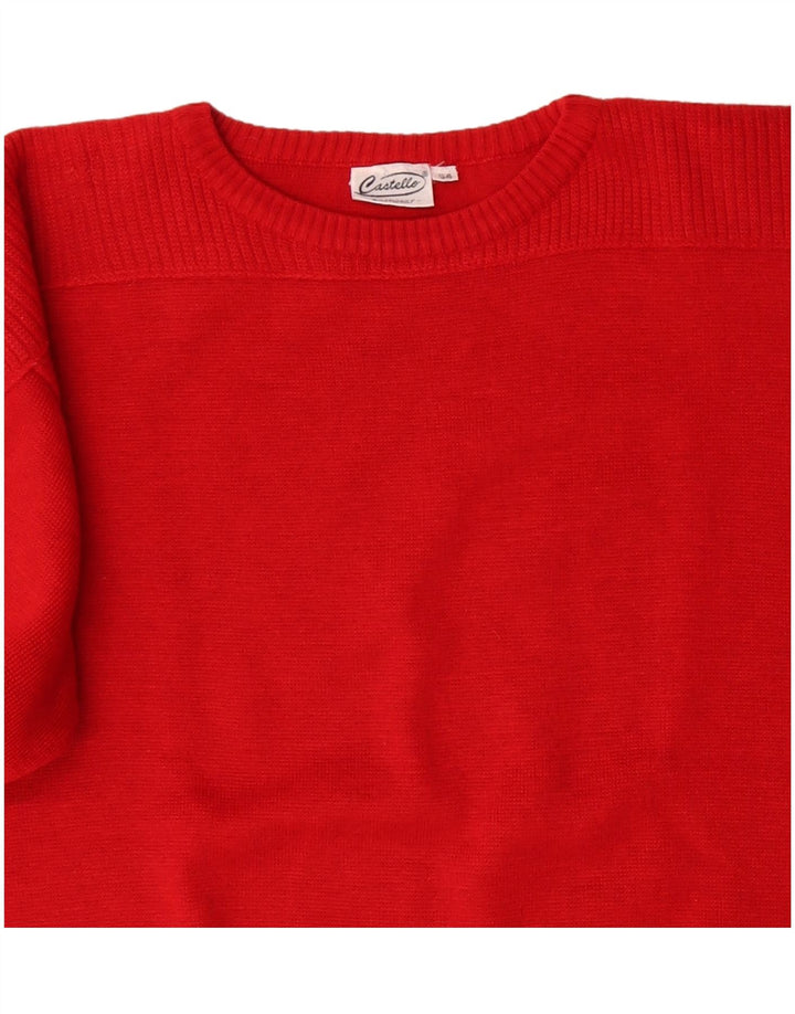 Castello Jersey de cuello redondo para mujer IT 54 2XL Poliacrílico rojo