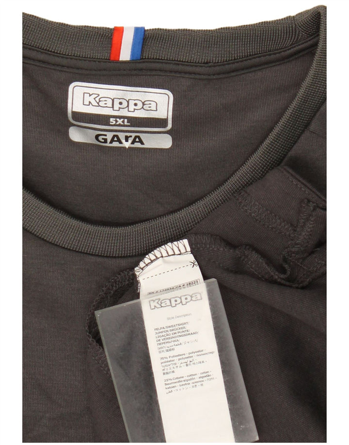 Kappa Mens Graphic Top Manga Larga 5XL Gris Poliéster