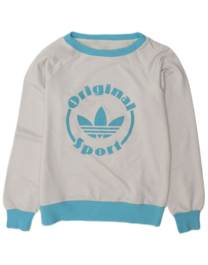Sudadera con Gráfico para Mujer Adidas IT 46 Grande Blanca de Poliéster
