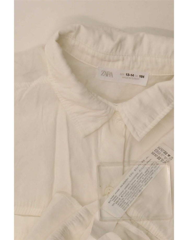 Blusa Camisa Niña Zara 13-14 Años Modal Blanco