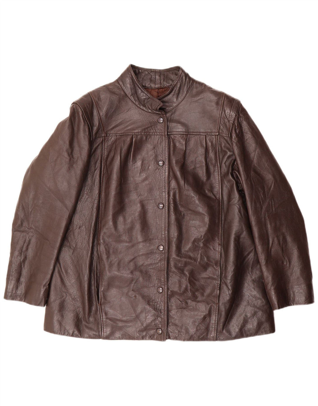 Vintage mujer chaqueta de cuero Reino Unido 18 XL cuero marrón