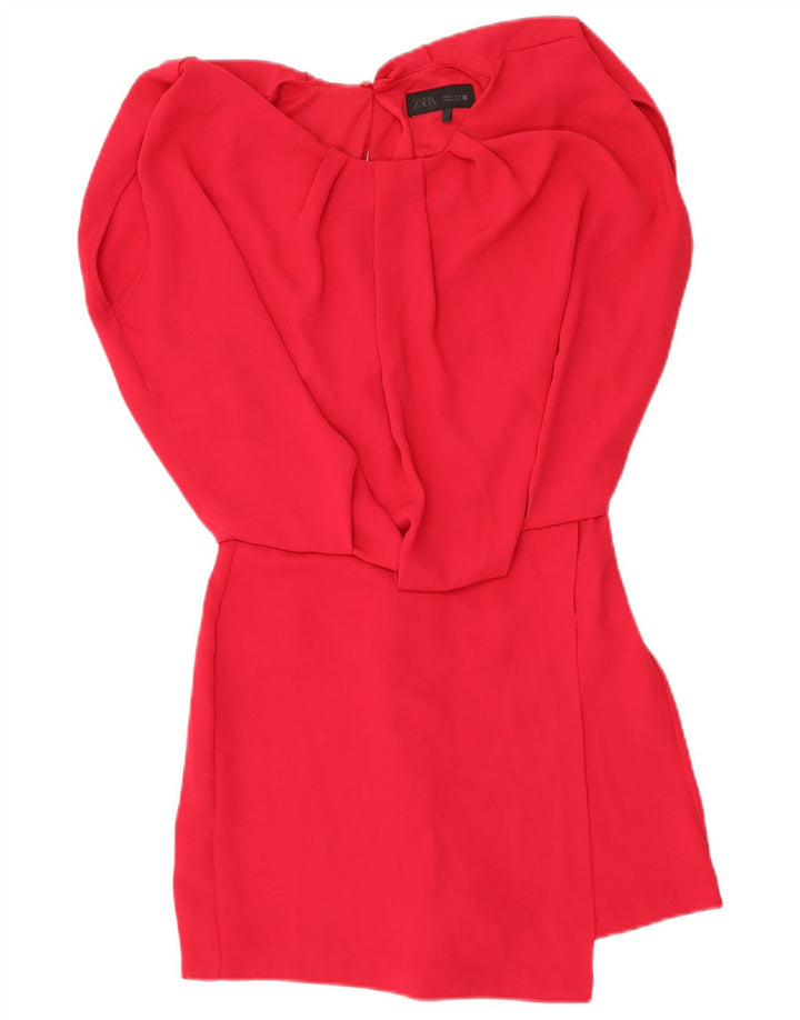 Zara Mujer Mono Corto UK 10 Pequeño Poliéster Rosa