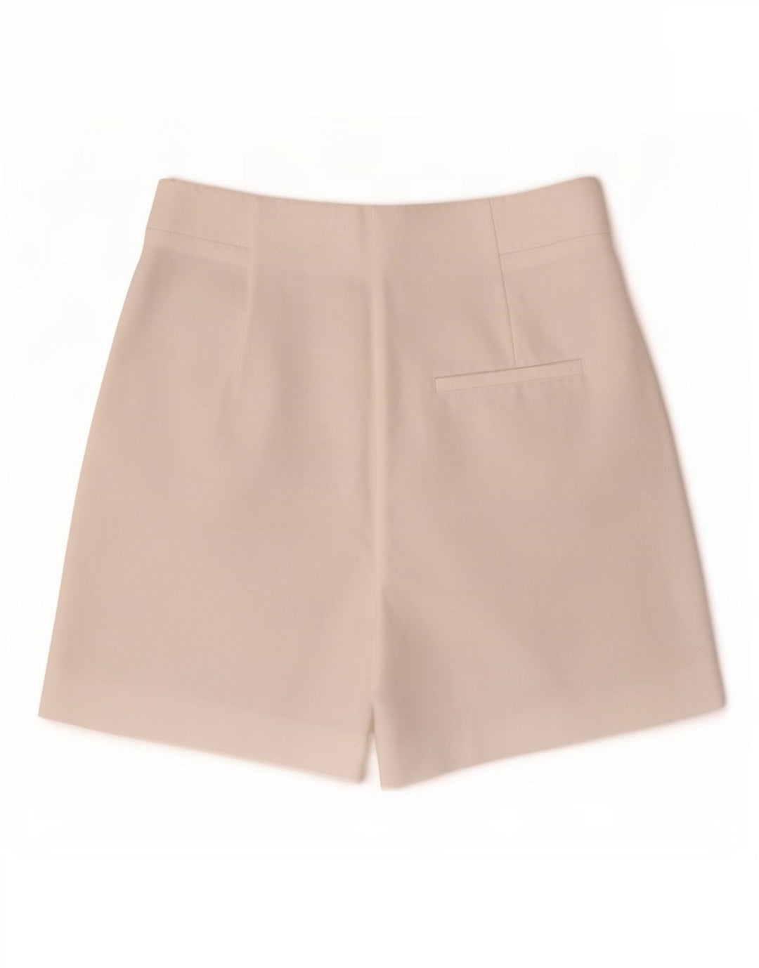 Zara Mujer Shorts Chinos De Cintura Alta Mediano W28 Poliéster Blanco