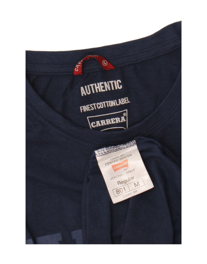 CARRERA Camiseta gráfica para hombre Top Medium Azul marino Algodón