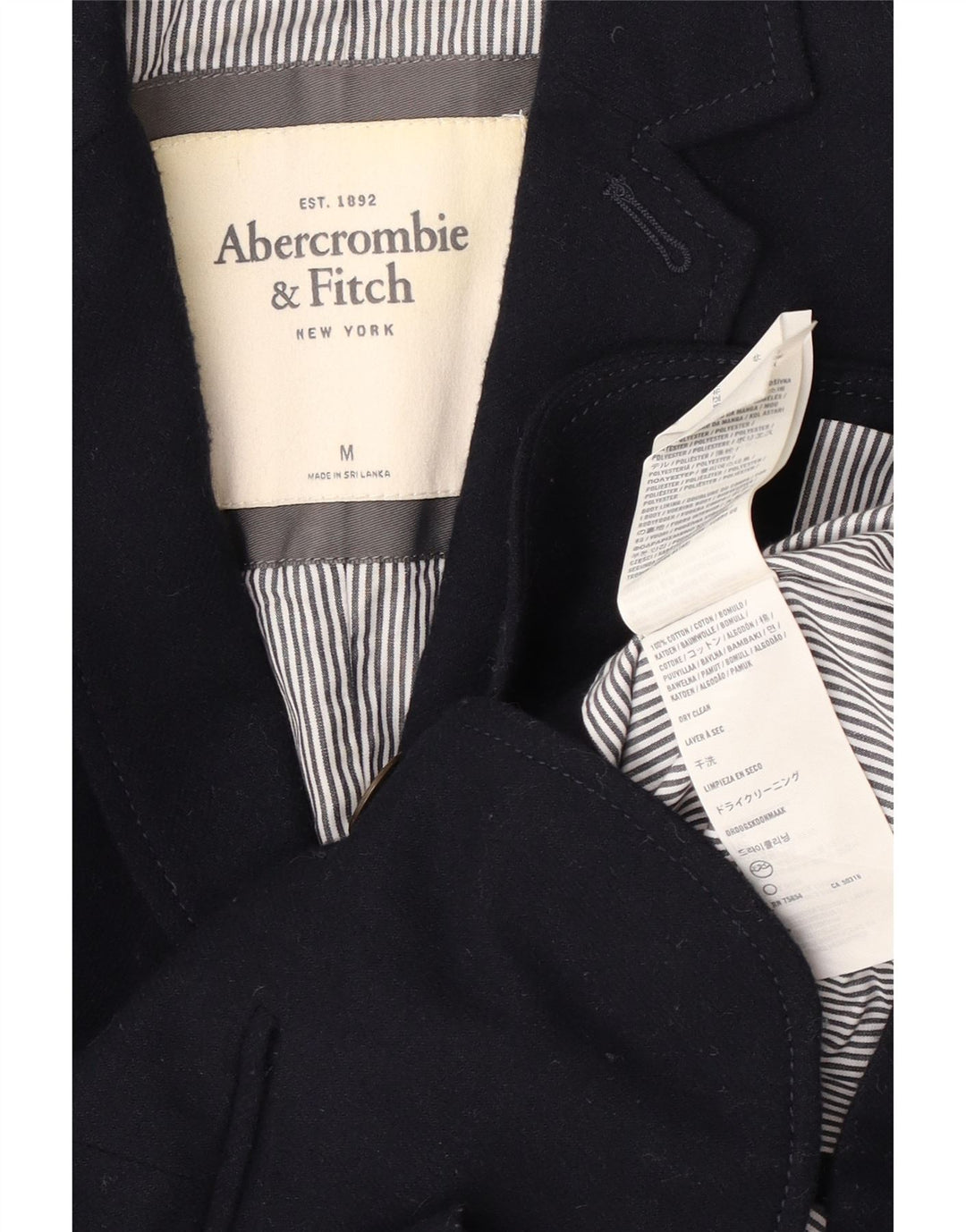 Abercrombie & Fitch Chaqueta tipo blazer de 2 botones para mujer UK 40 Azul marino mediano