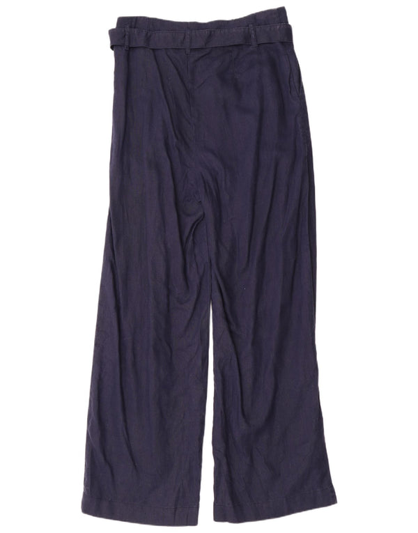Marks & Spencer Pantalones casuales de cintura alta para mujer UK 44 Large W32 L32 Azul marino
