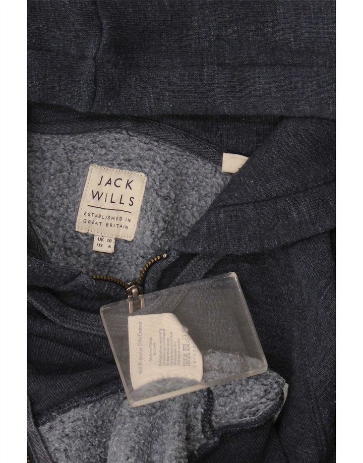 Jack Wills Sudadera con capucha y cremallera para mujer UK 10 Small Azul marino Poliéster