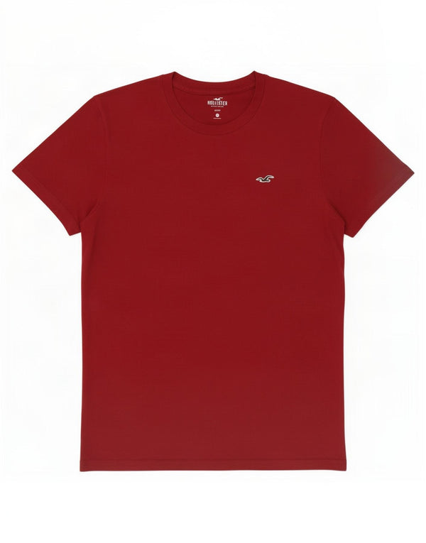 Camiseta Hollister Hombre Top Small Borgoña Algodón