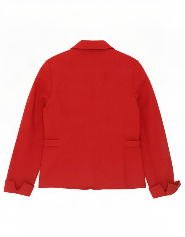 Frank Eden Chaqueta tipo blazer de 3 botones para mujer Reino Unido 44 Poliéster rojo grande