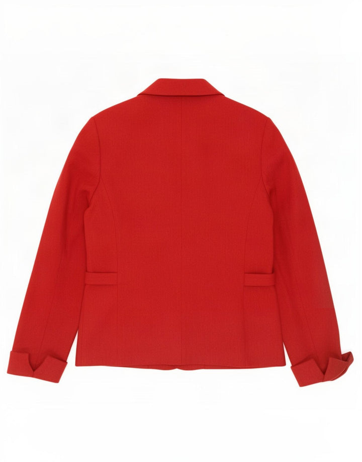 Frank Eden Chaqueta tipo blazer de 3 botones para mujer Reino Unido 44 Poliéster rojo grande
