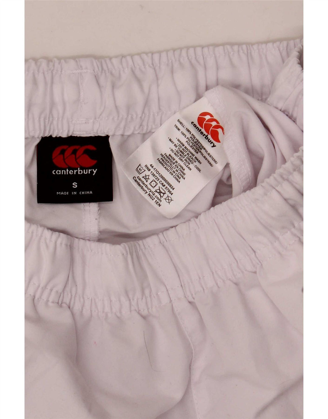 Canterbury Pantalones cortos deportivos para hombre pequeño poliéster blanco