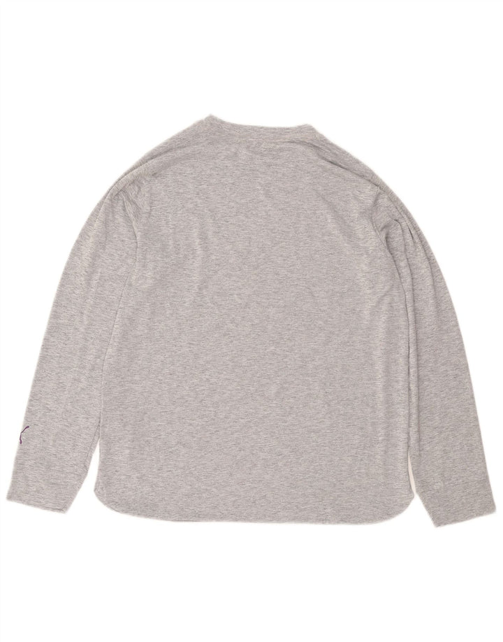 PUMA Top gráfico para mujer de manga larga UK 44 Poliéster moteado gris medio