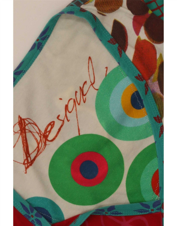 Desigual Mujer Túnica Top Reino Unido 12 Medio Multicolor Floral