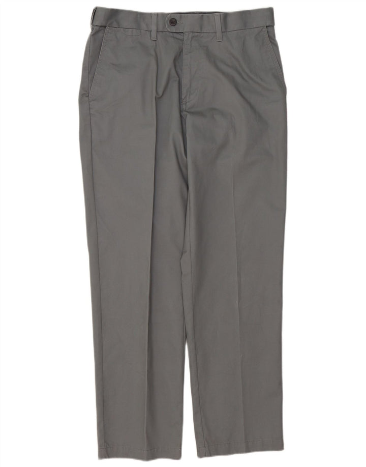 Marks & Spencer Pantalón de traje recto para hombre W32 L29 Algodón gris