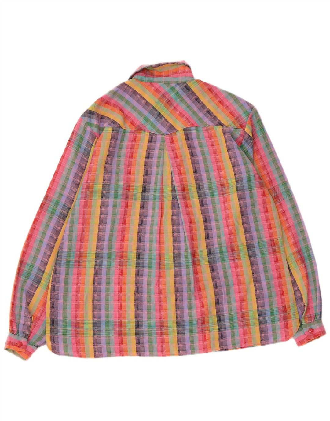 VINTAGE Camisa de mujer UK 18 XL Rayas multicolores