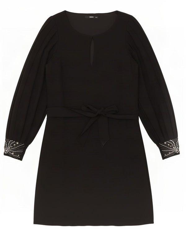 Oasis Vestido tubo de manga larga para mujer UK 40 Small Poliéster negro