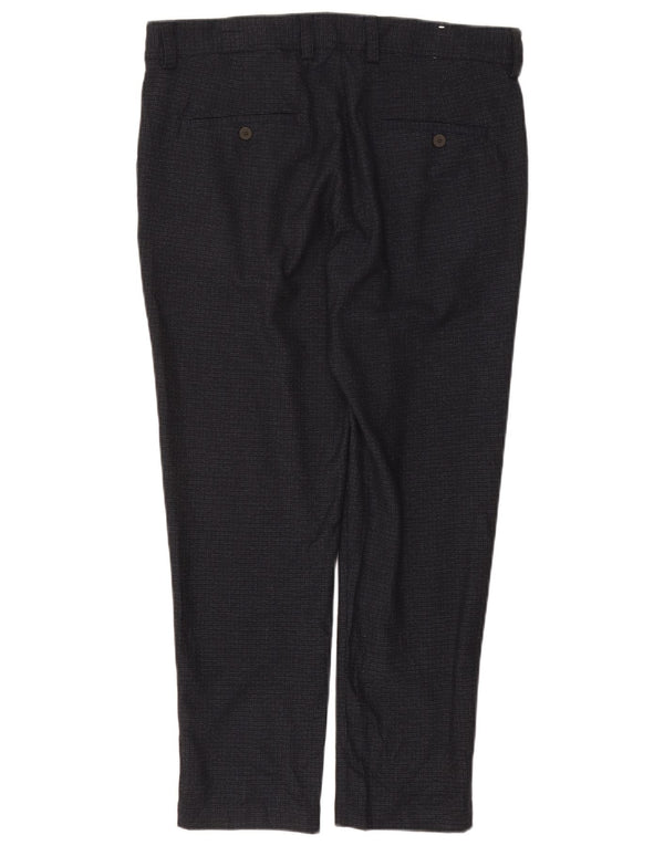 Zara Mens Slim Chino Pantalones EU 44 Large W34 L28 Azul Marino Poliéster