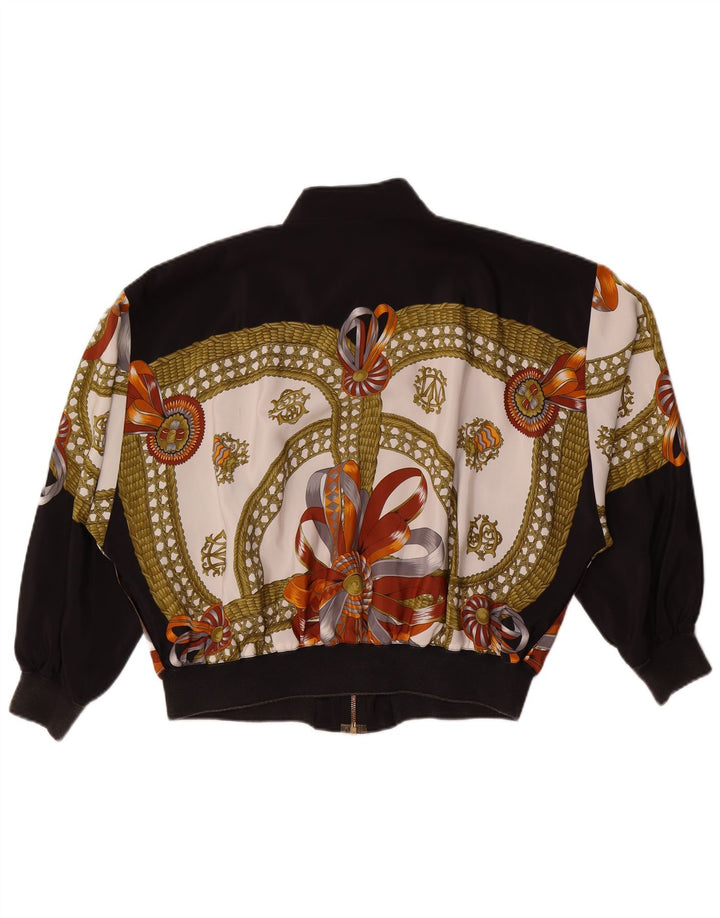 Felicia Chaqueta Bomber Extragrande con Estampado Abstracto para Mujer EU 44 XL Negro