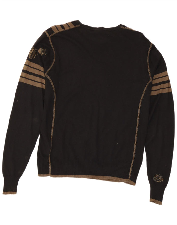 Diesel Hombre Jersey Con Cuello Barco Jersey De Seda A Rayas Negro Mediano