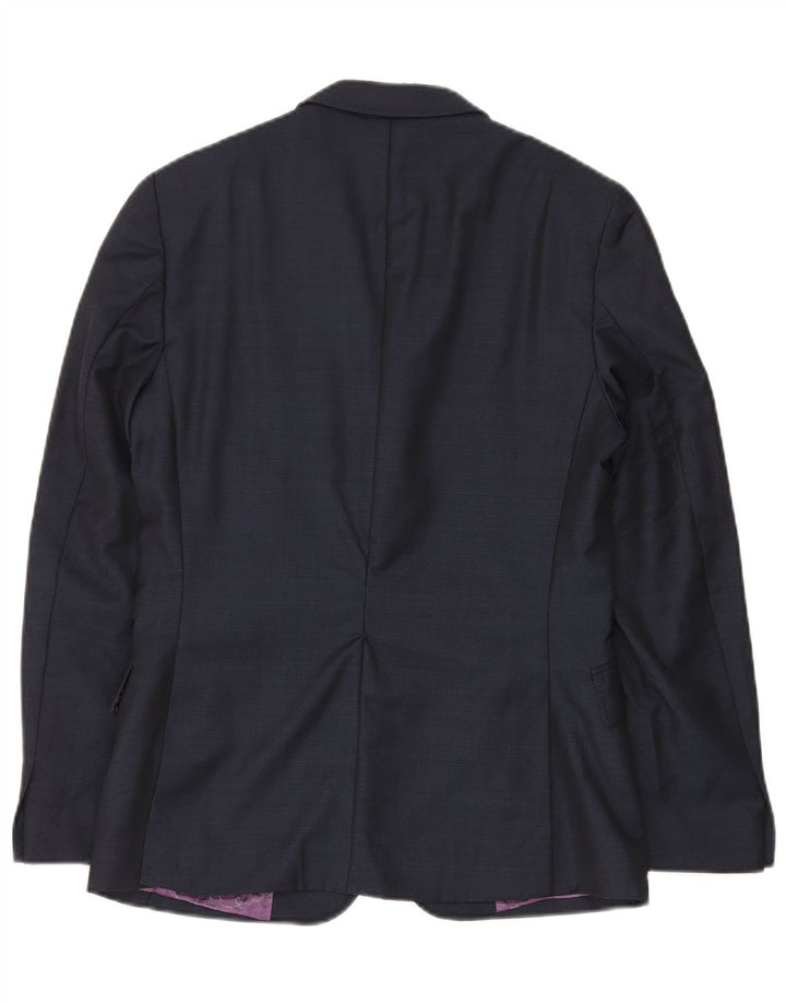 Ted Baker Chaqueta tipo blazer con 1 botón para hombre US 36 Small Navy Blue Wool