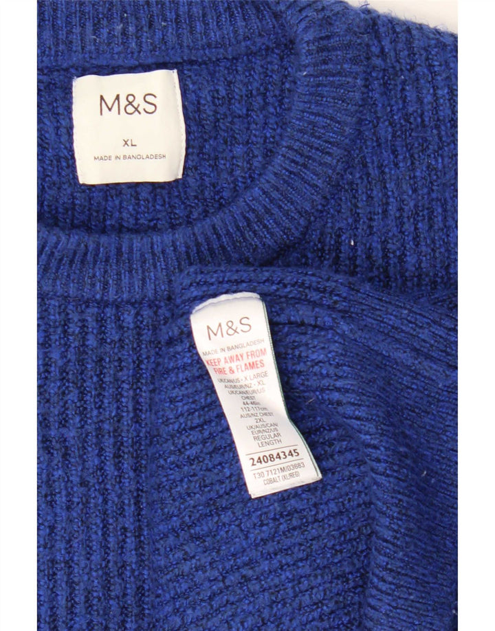 Marks & Spencer Jersey extragrande con cuello redondo para mujer UK 40 XL Azul