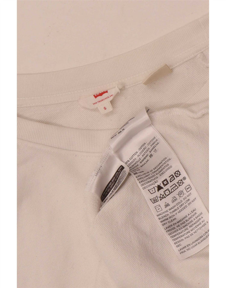 Levi's Hombre Sudadera Gráfica Jersey Pequeño Algodón Blanco