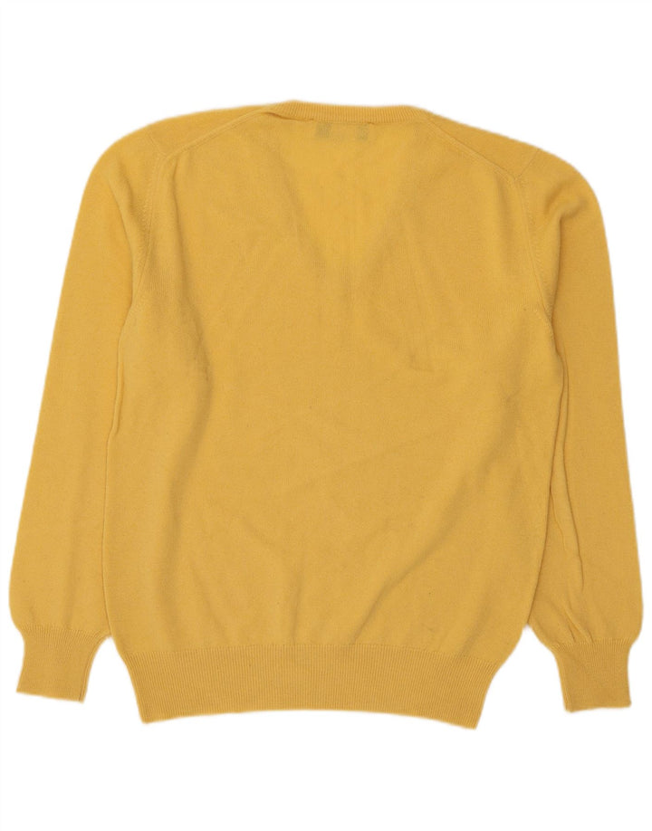 Claridges Jersey con cuello en V para hombre de lana de cordero amarilla grande