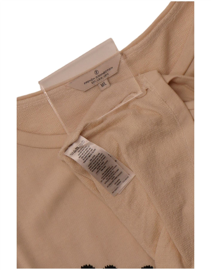 French Connection Camiseta corta con gráfico para mujer UK 44 Algodón beige medio