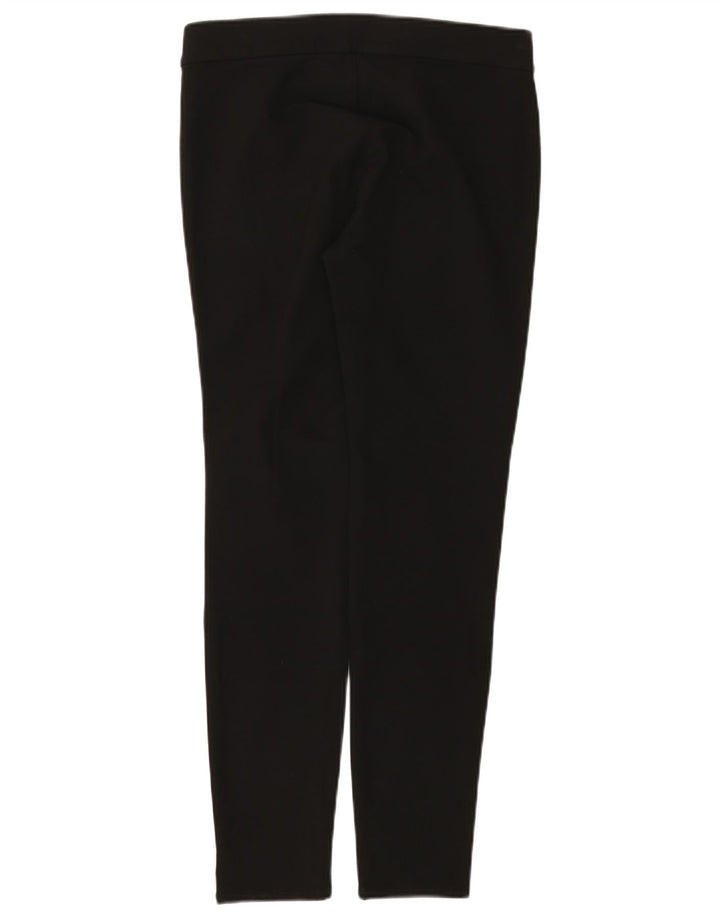 Zara Mujer Pantalones Casuales Delgados De Talle Medio Mediano W28 L28 Poliéster Negro