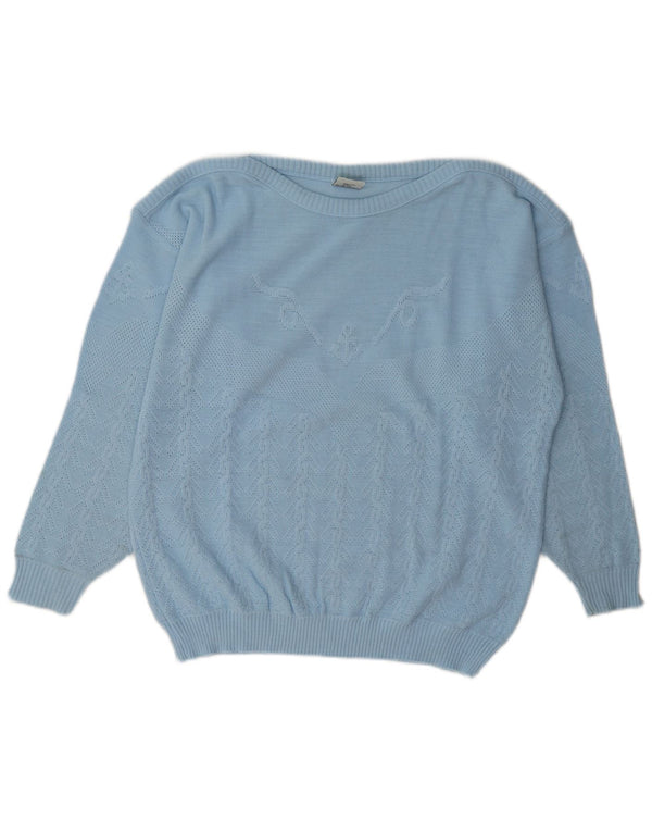 C & A Jersey de corte regular con cuello barco para mujer EU 46 XL Azul Geométrico