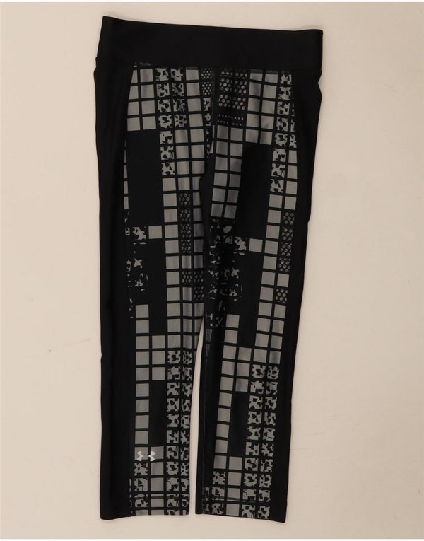Under Armour Leggings Capri Heat Gear para Mujer Reino Unido 8 Pequeño Negro Geométrico