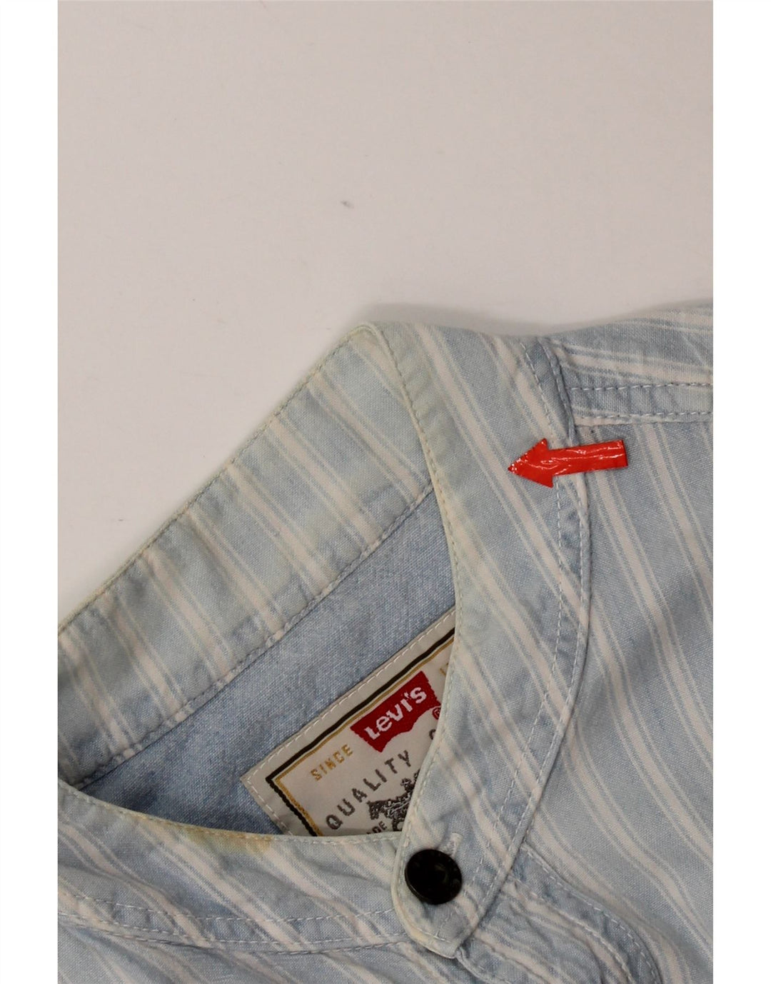 Camisa Levi's Hombre De Manga Corta De Algodón A Rayas Azul Grande