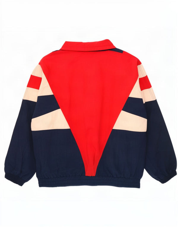 Vintage hombres unisex chándal top chaqueta EU 52/54 grande azul marino