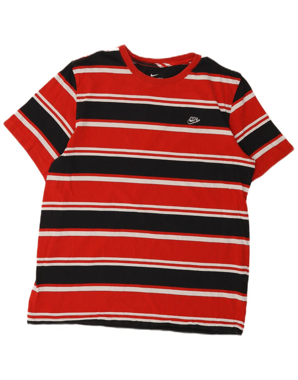 Camiseta Nike Hombre Top XL Algodón Rayas Rojas
