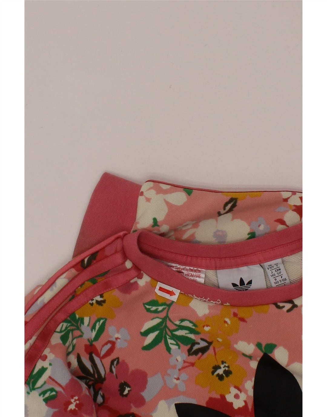 ADIDAS Sudadera estampada para niña 9-10 años Algodón floral rosa