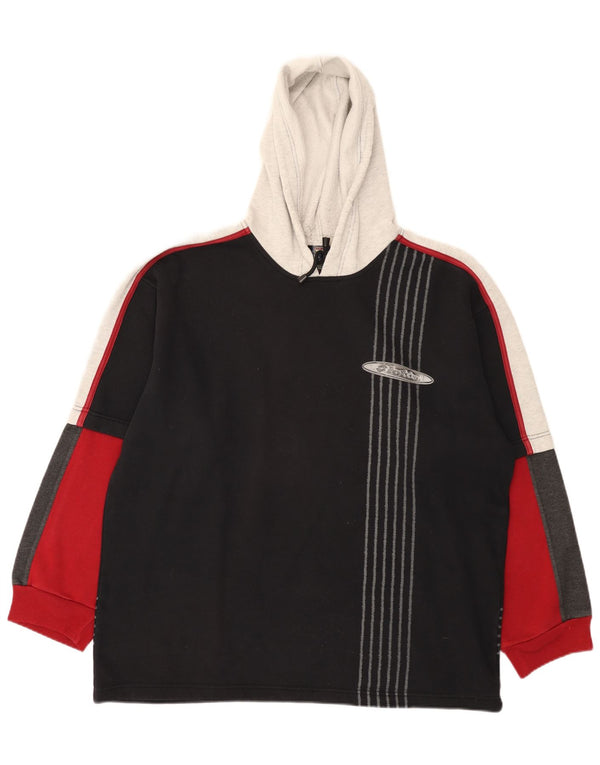 Lotto Sudadera con capucha gráfica para hombre UK 44/46 2XL Negro Colorblock Sports