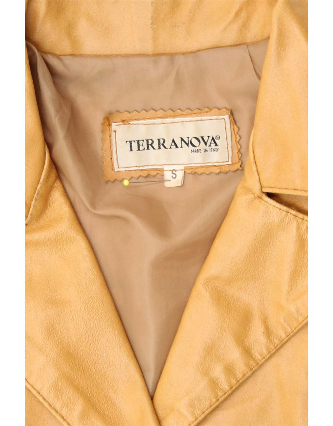 Terranova Abrigo de cuero para mujer UK 10 Small Beige Leather