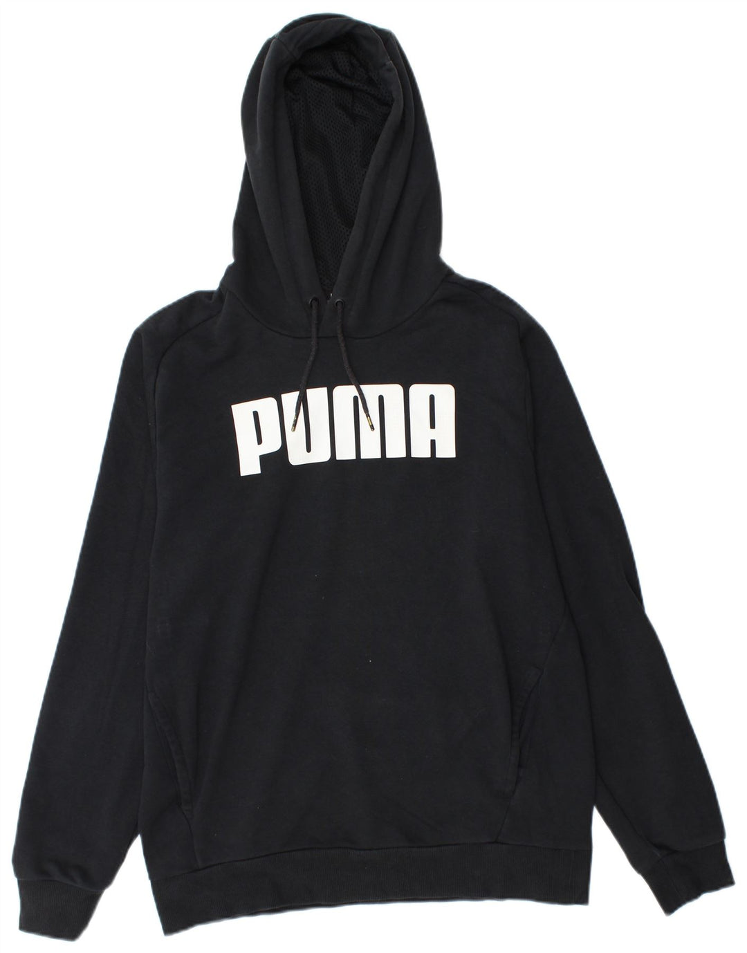 PUMA Jersey con capucha gráfica para hombre Algodón negro mediano