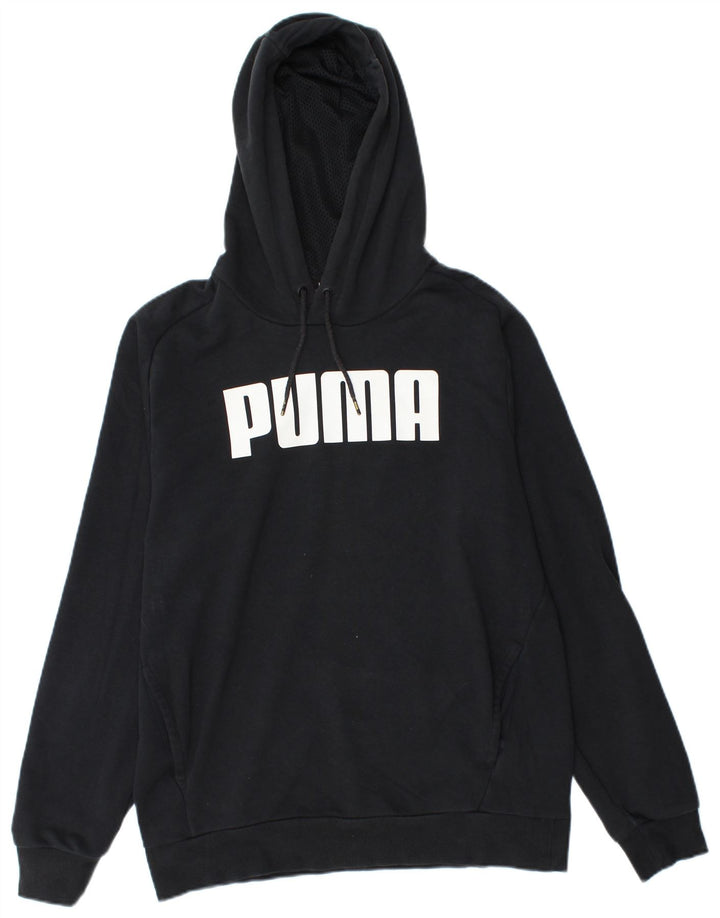 PUMA Jersey con capucha gráfica para hombre Algodón negro mediano