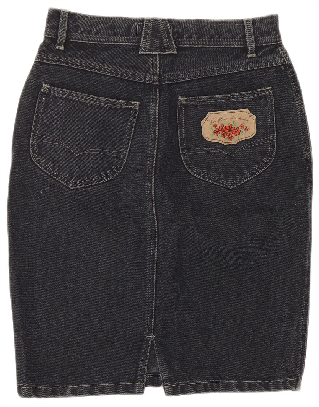 Falda vaquera vintage para mujer pequeña W26 Gris