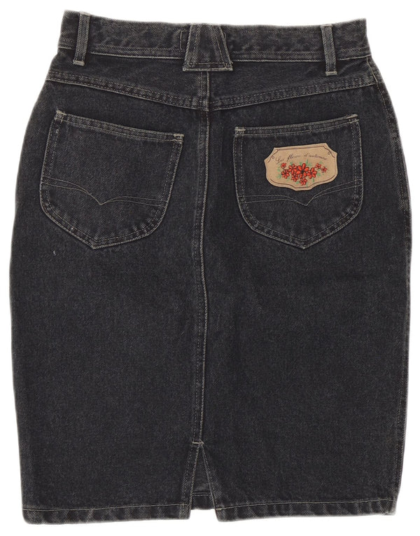 Falda vaquera vintage para mujer pequeña W26 Gris