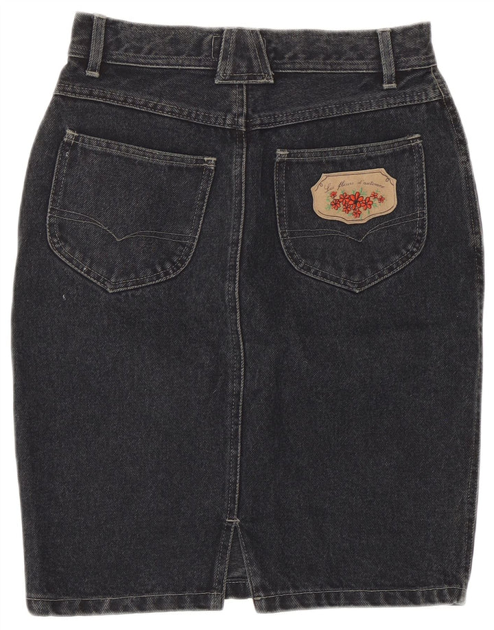 Falda vaquera vintage para mujer pequeña W26 Gris