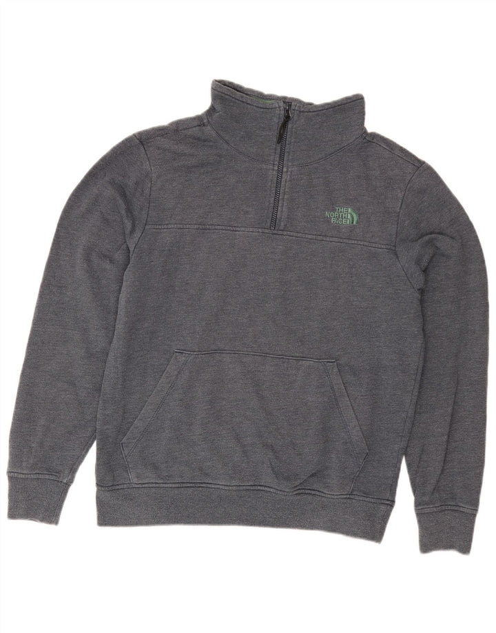 Sudadera The North Face Hombre Con Cremallera Y Cuello Jersey De Algodón Gris Medio