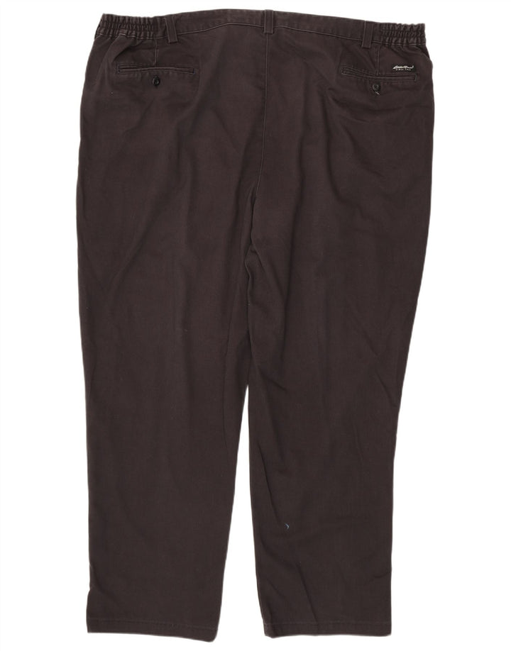 EDDIE BAUER Pantalón chino con pinzas para hombre W48 L31 Algodón gris