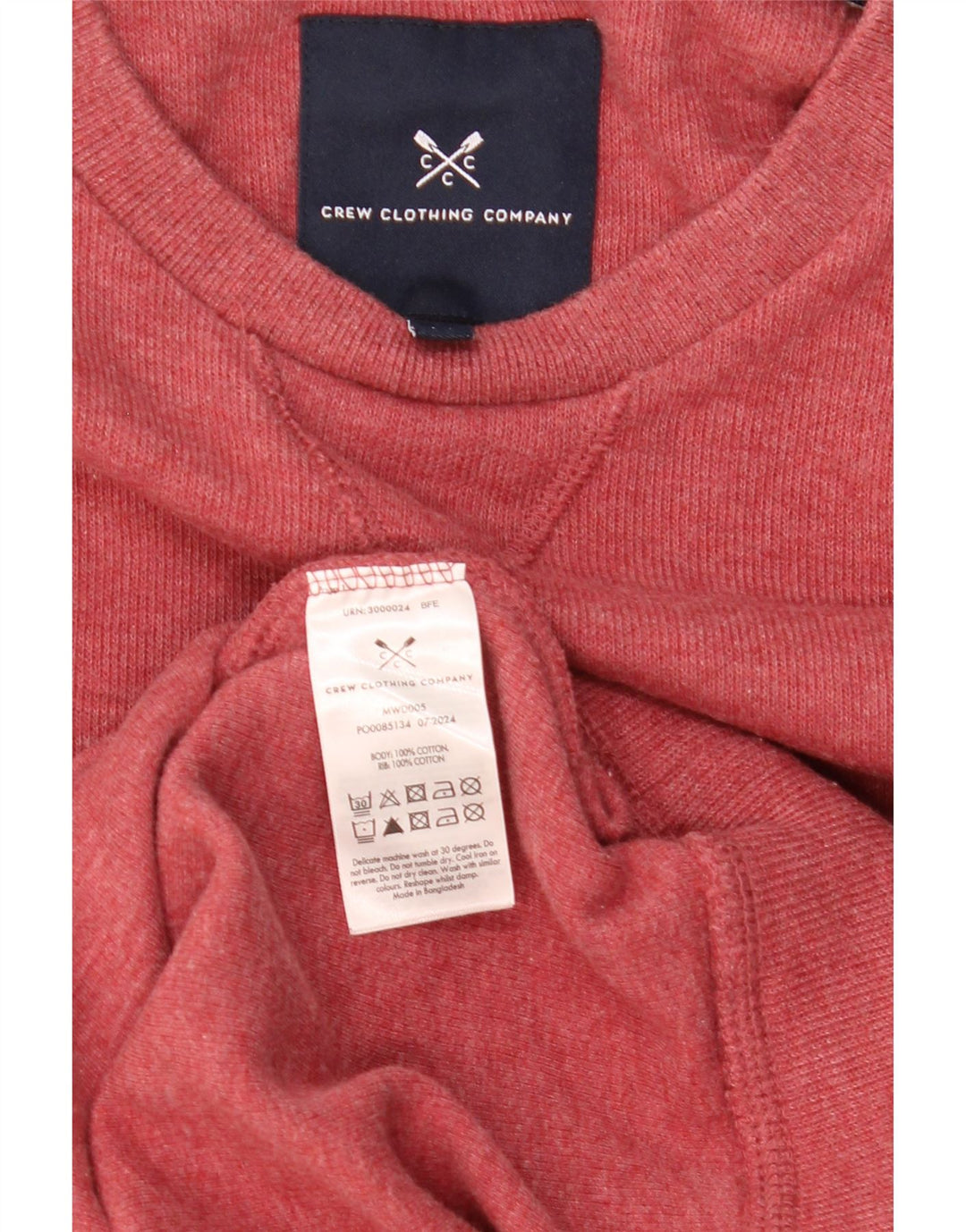 CREW CLOTHING Jersey de cuello redondo para hombre de algodón rojo medio