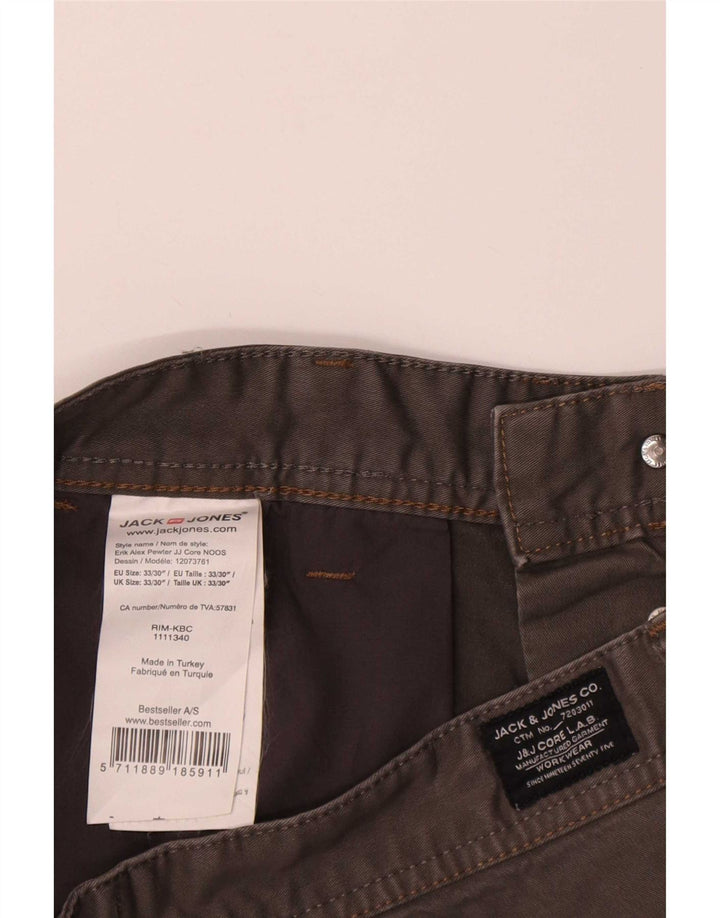 Jack & Jones Mens Chino Shorts Medium W33 Algodón Gris