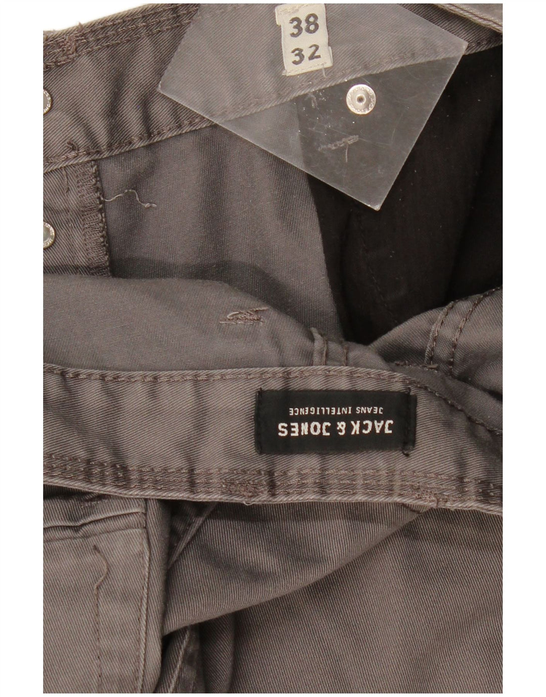 JACK & JONES Pantalón casual recto para hombre W38 L32 Poliéster gris