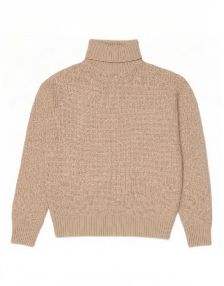 Marks & Spencer Jersey con cuello vuelto para mujer UK 10 Small Beige Poliéster