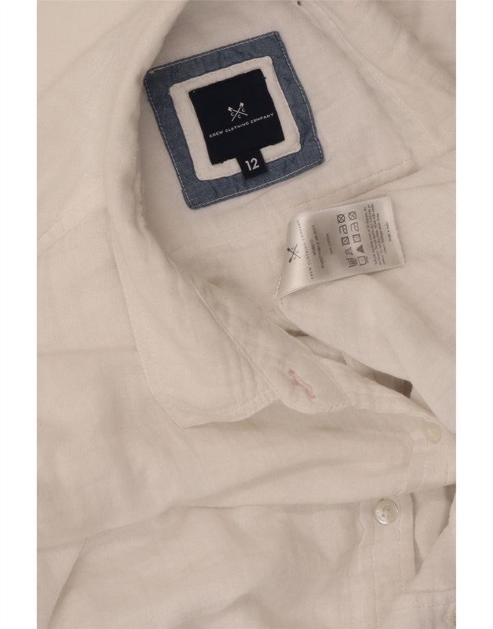 CREW CLOTHING Camisa de Mujer UK 40 Mediana Algodón Blanco