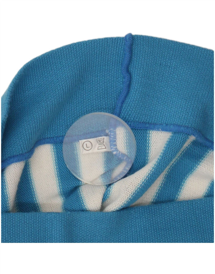 Vintage mujer blusa Top Reino Unido 16 grande azul rayas poliacrílico